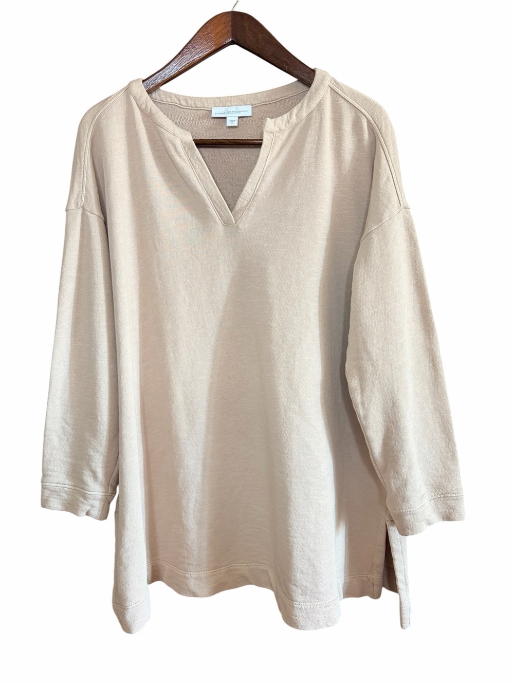 100% organic cotton J Jill oversized comfy lounge sleep tunic top Cabincore XL